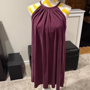 Flowy Halter Dress in Rich Purple